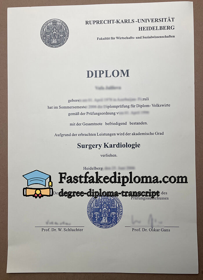 Ruprecht Karls Universitat Heidelberg diploma