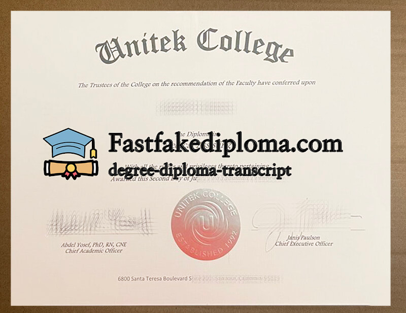 Where to buy Unitek College diploma