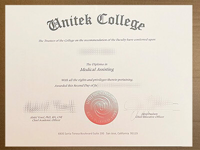 buy Unitek College certificate