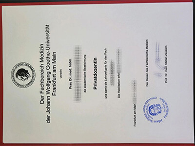 Where to buy Universitat Frankfurt am Main certificate?
