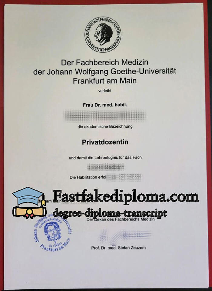 buy Universitat Frankfurt am Main diploma