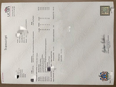 order University of Central Lancashire transcript