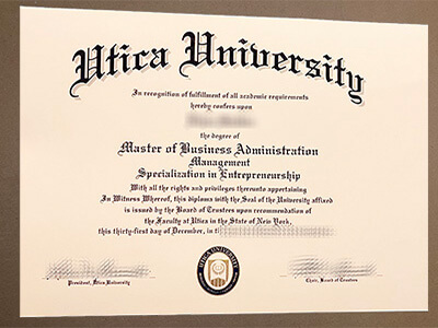 order Utica University certificate