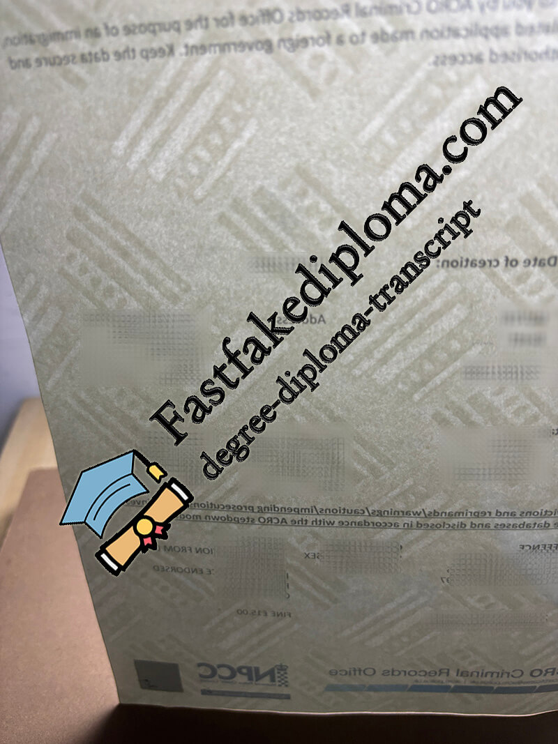 Police Certificate certificate, ACRO certificate