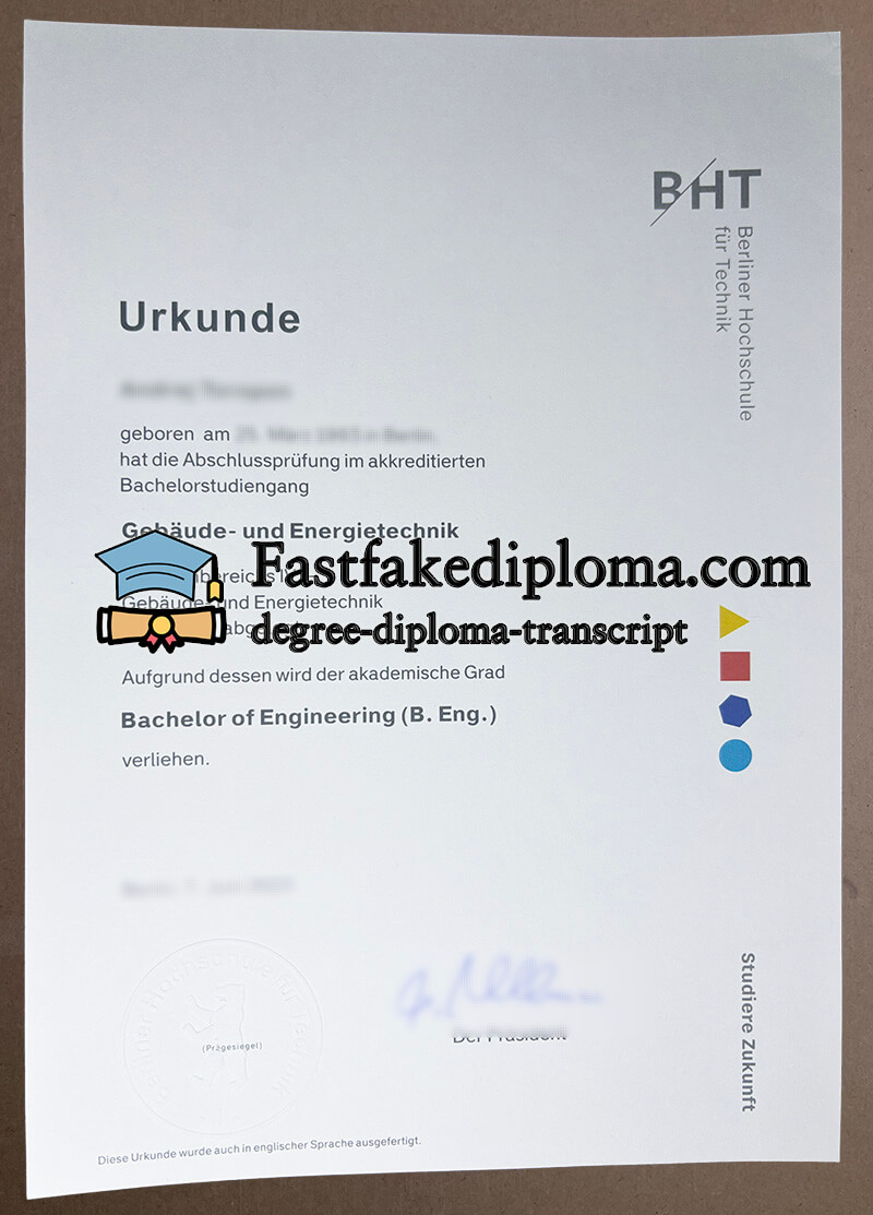 Buy Berliner Hochschule Für Technik diploma, order BHT fake degree.