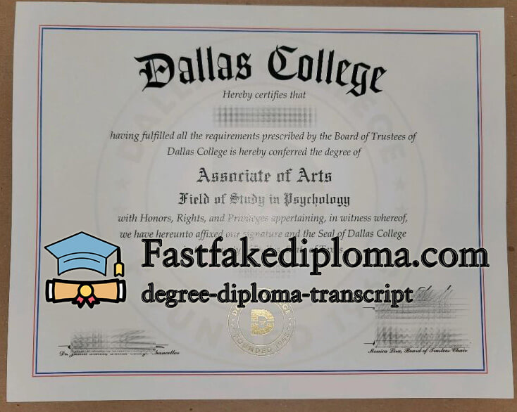 Order Dallas College diploma