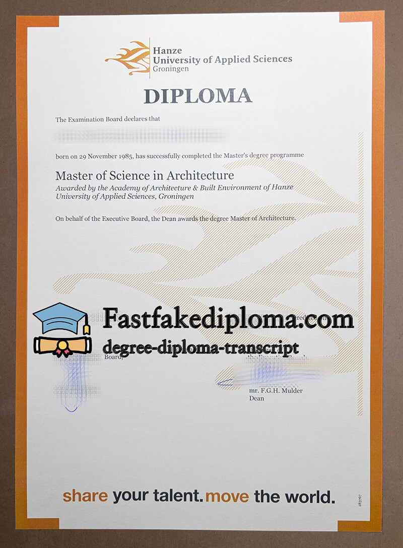 Buy Hanze University of Applied Sciences Groningen Diploma Online