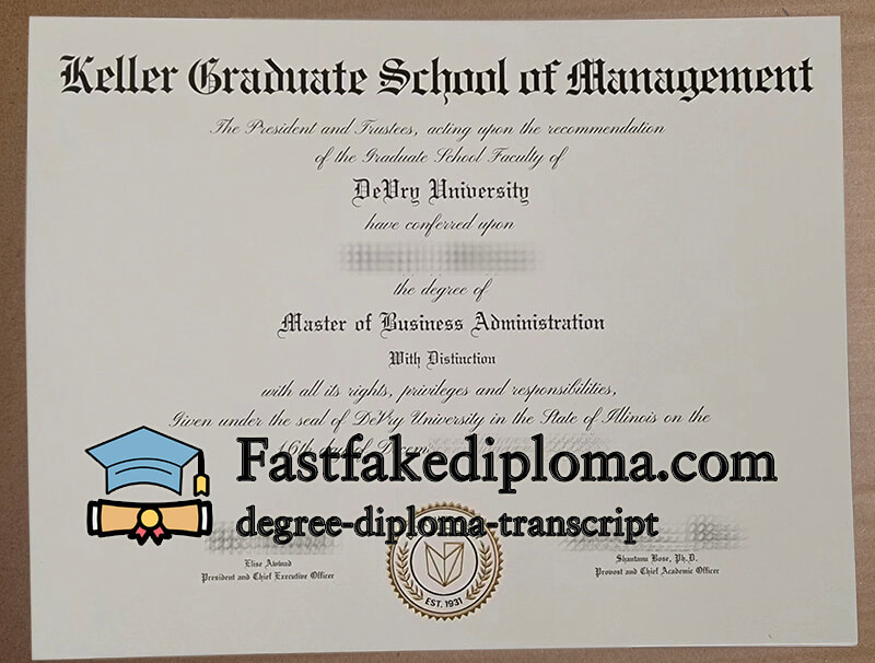 Buy Keller Graduate School of Management diploma