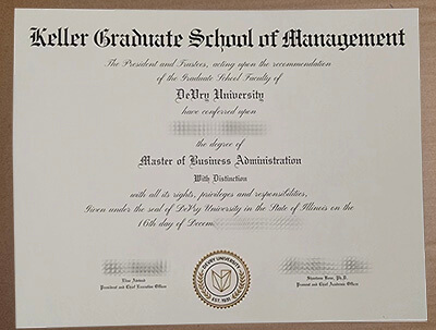 Buy Keller Graduate School of Management diploma