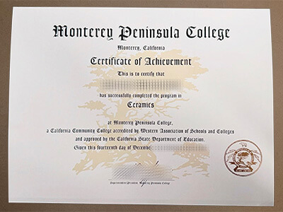 make Monterey Peninsula College certificate