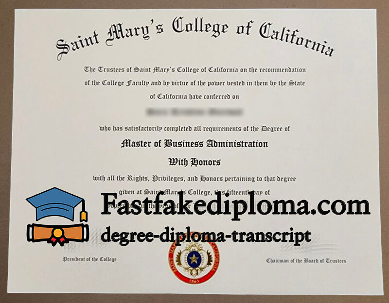 Order Saint Mary's College of California diploma