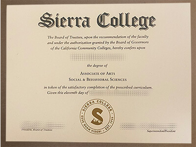 order Sierra College diploma