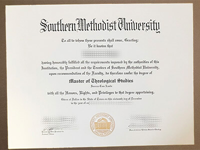 Southern Methodist University diploma
