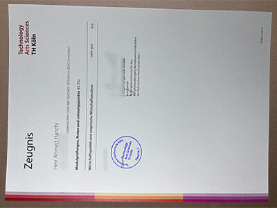 Order TH Köln Zeugnis