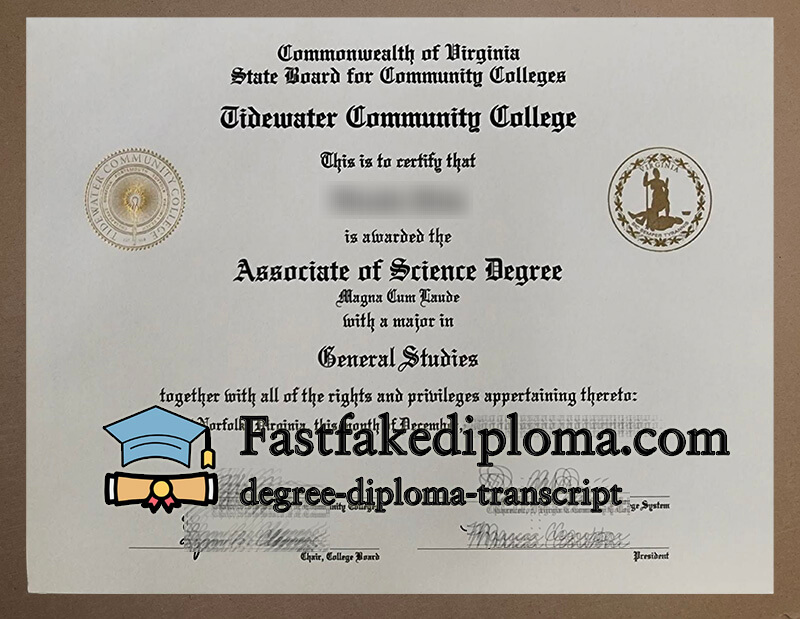 Buy Tidewater Community College diploma