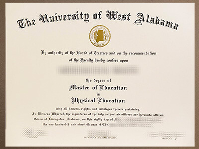 order University of West Alabama diploma