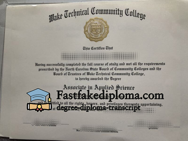 Buy Wake Technical Community College diploma