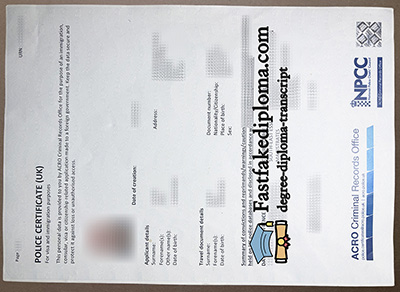 Police Certificate certificate, ACRO certificate