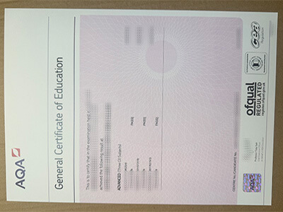 Buy AQA GCE certificate
