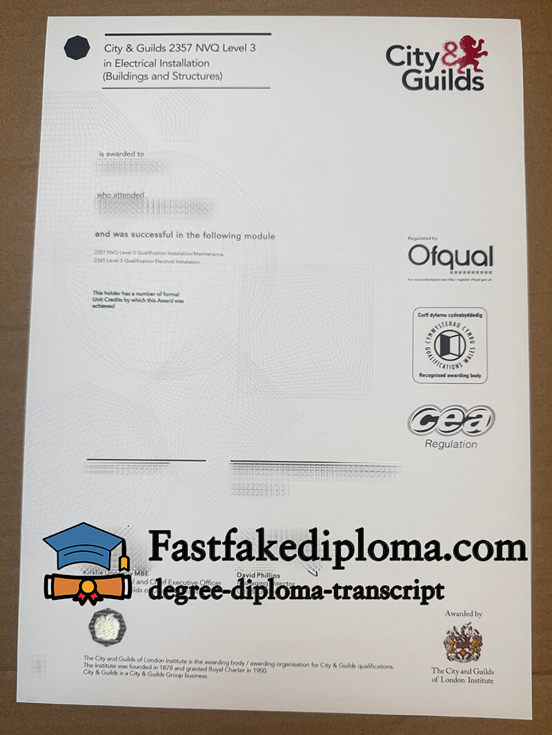 Buy City and guilds NVQ Level 3 certificate