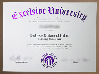 fake Excelsioc University diploma