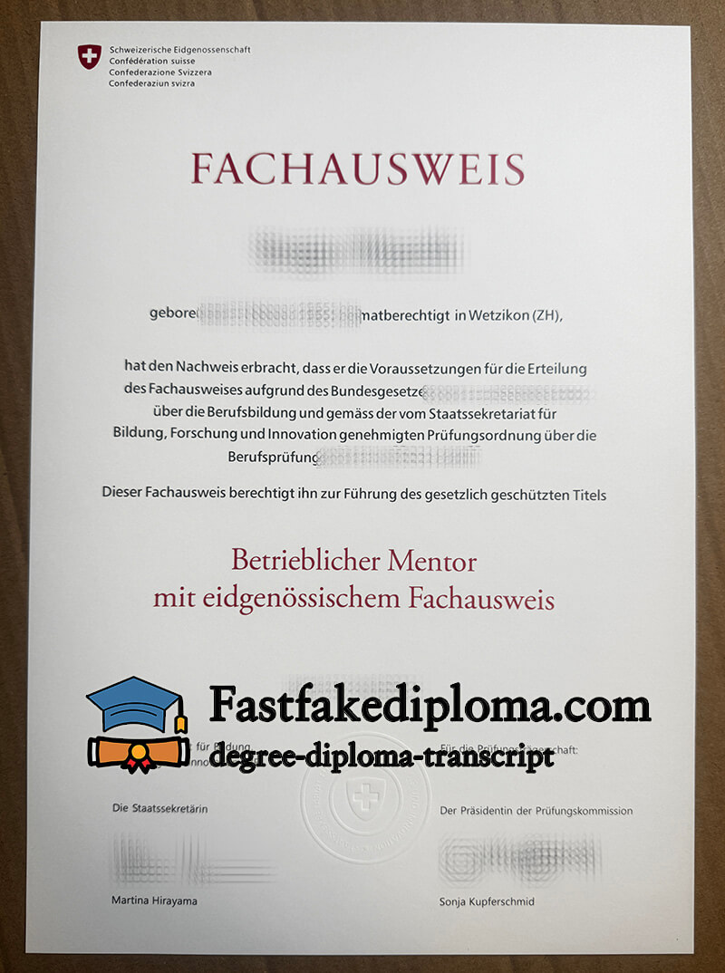 Buy Switzerland Fachausweis diploma