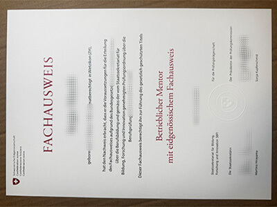 Switzerland Fachausweis fake certificate