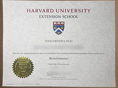 Harvard University Extension School certificate