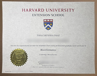 Harvard University Extension School certificate