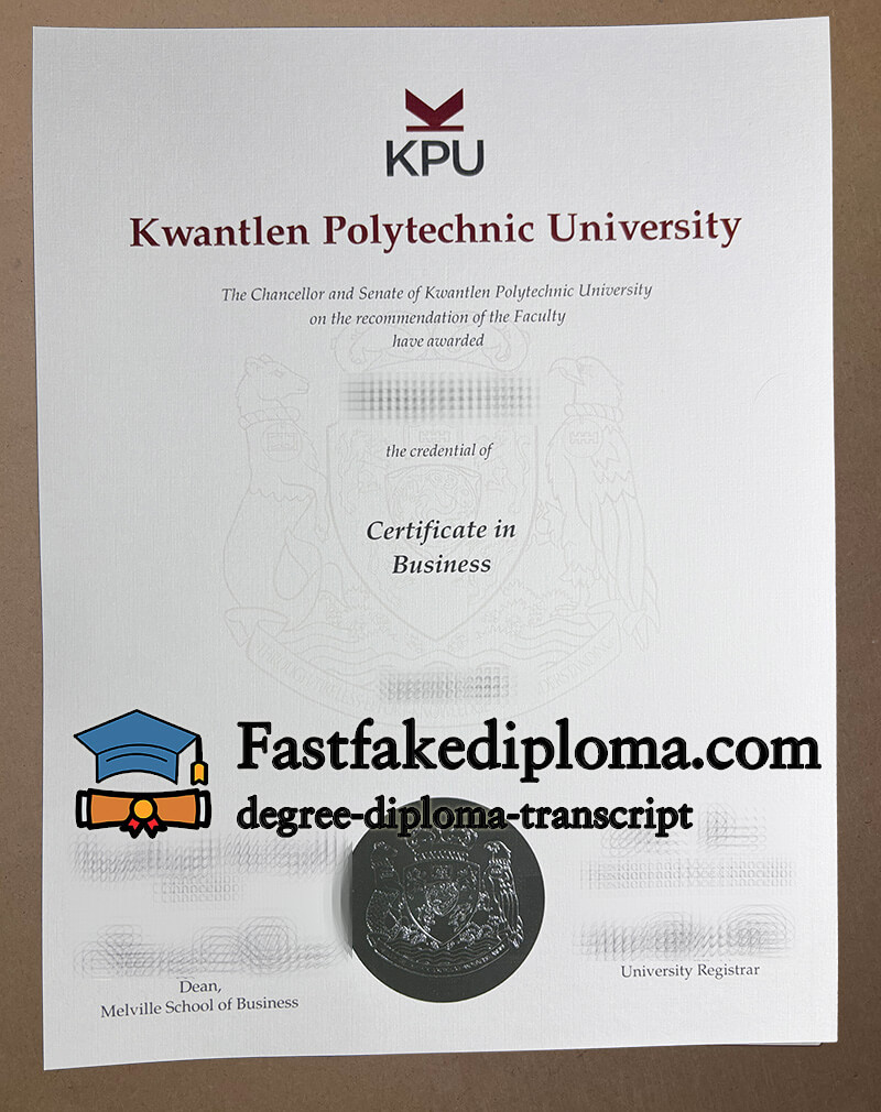 Buy Kwantlen Polytechnic University diploma online.