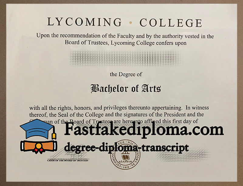 Order Lycoming College diploma