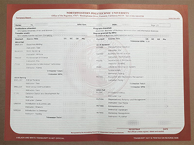Northwestern Polytechnic University transcript
