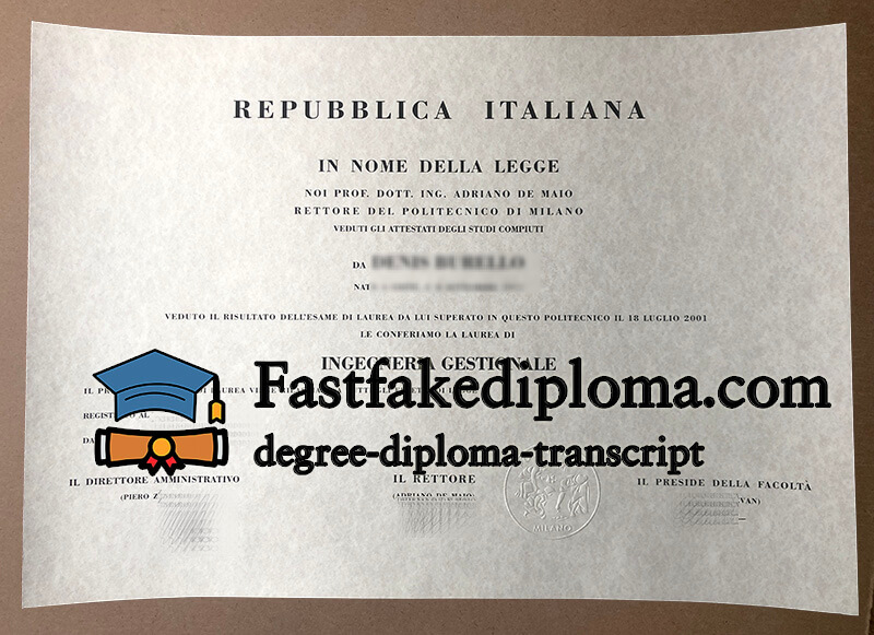 Buy Politecnico di Milano diploma