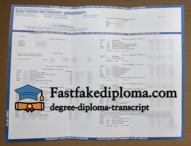 Buy Southern Methodist University diploma