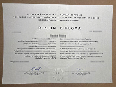 order Technical University of Košice diploma