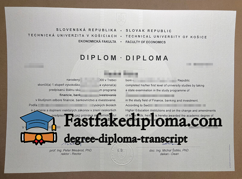 Buy Technical University of Košice diploma