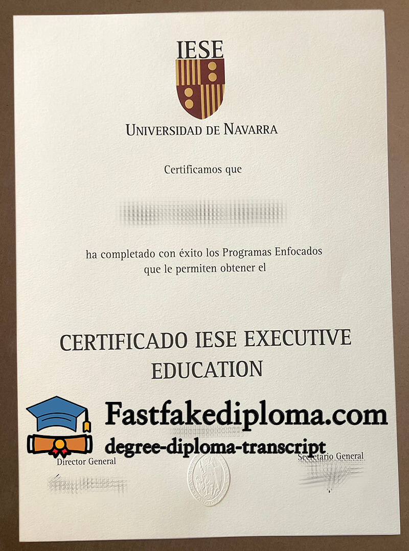 order Universidad de Navarra certificate