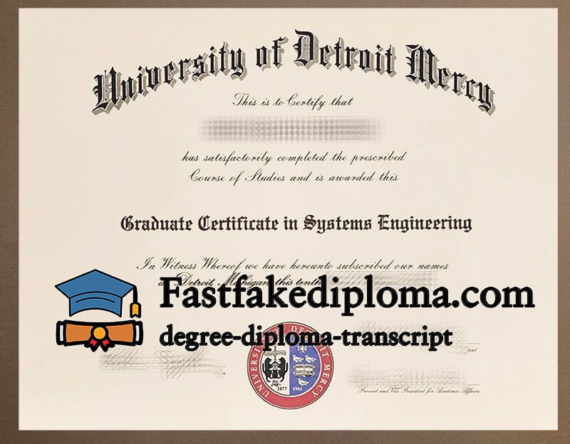 Order University of Detroit Mercy diploma
