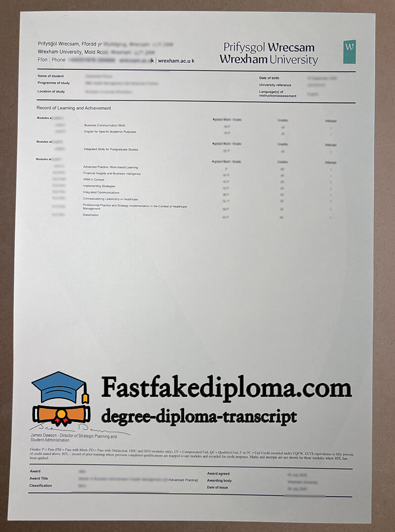 get Wrexham University diploma