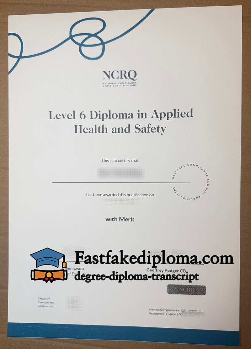 NCRQ certificate, National Compliance and Risk Qualifications certificate