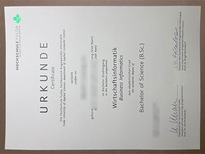 order Hochschule Fulda diploma