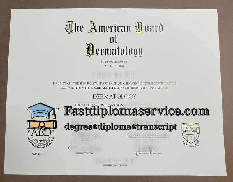 Buy American Board of Dermatology certificate