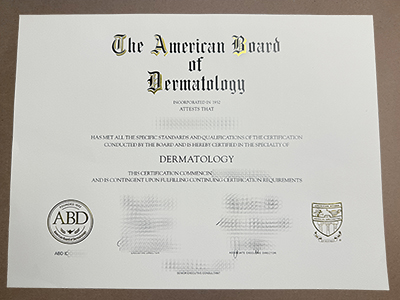 fake American Board of Dermatology certificate