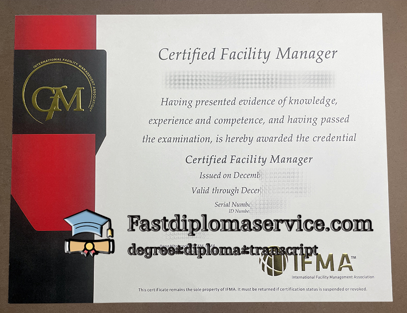 fake Certified Facility Manager diploma