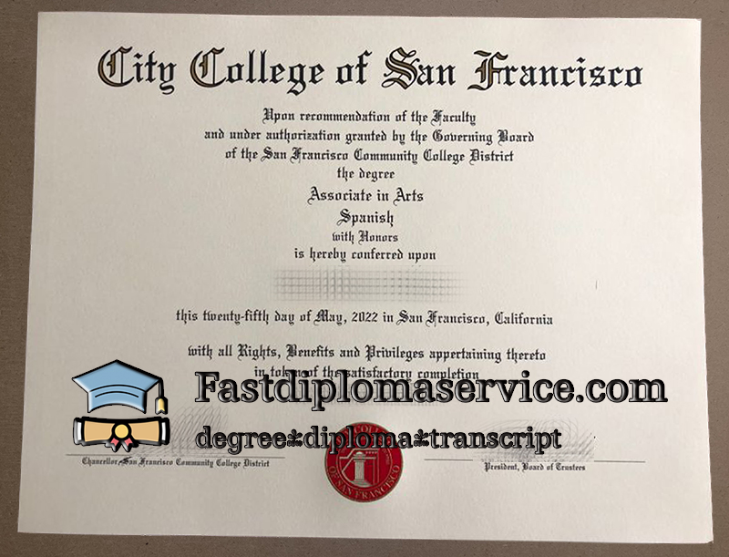 Buy City College of San Francisco diploma