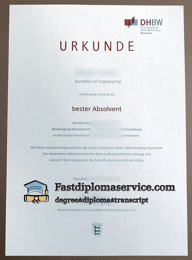 How much to order DHBW certificate?