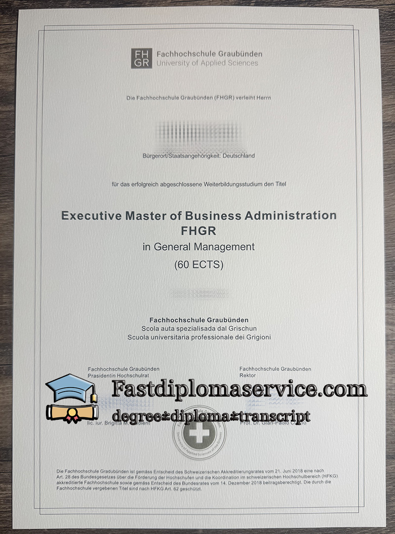 Order Fachhochschule Graubünden diploma