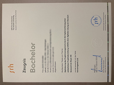 make SRH Fernhochschule certificate