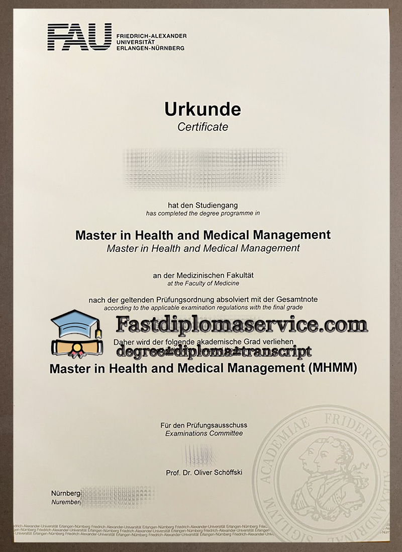 Buy Friedrich Alexander Universitat Urkunde, FAU diploma