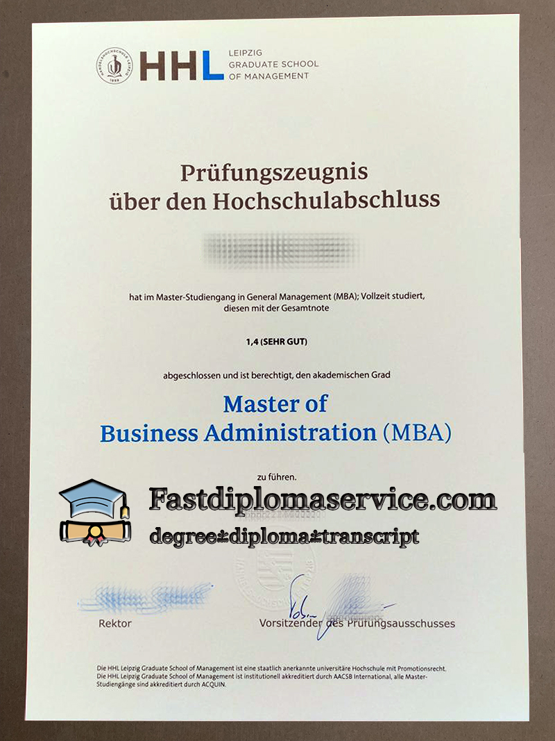 HHL Leipzig Graduate School of Management diploma